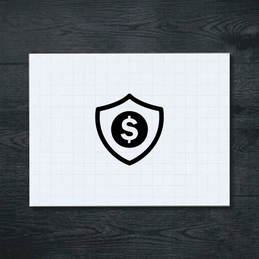Black dollar sign shield vinyl sticker