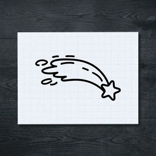 Black shooting star vinyl sticker