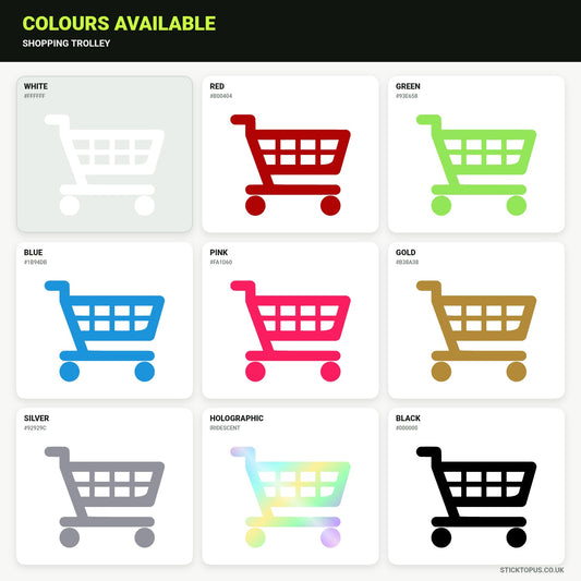 Vinyl colour options for Shopping Trolley vinyl sticker