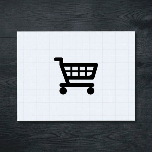 Black Shopping Trolley vinyl sticker