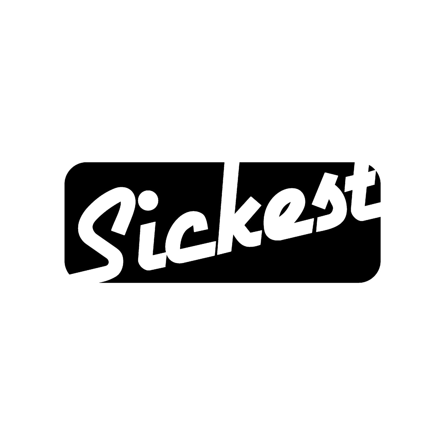 Black sickest vinyl sticker design on a white background.