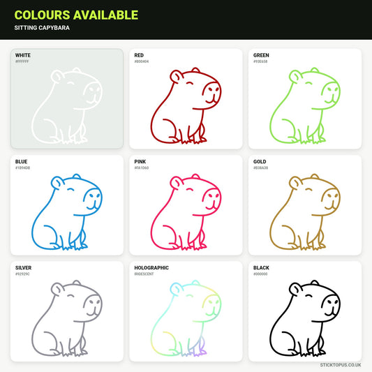 Vinyl colour options for sitting capybara vinyl sticker
