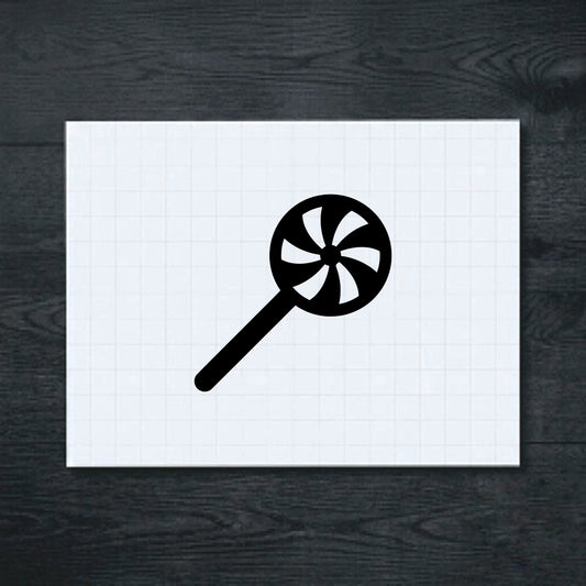 Black Six-Blade Pinwheel vinyl sticker