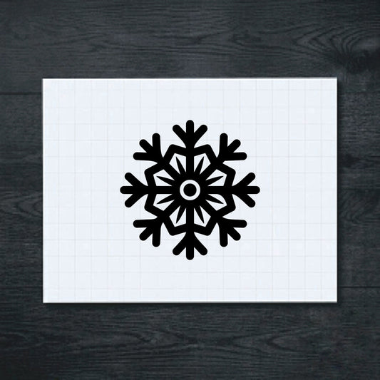 Black Six-Branch Snowflake vinyl sticker
