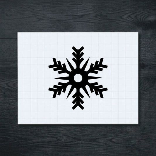 Black six-point snowflake symbol vinyl sticker