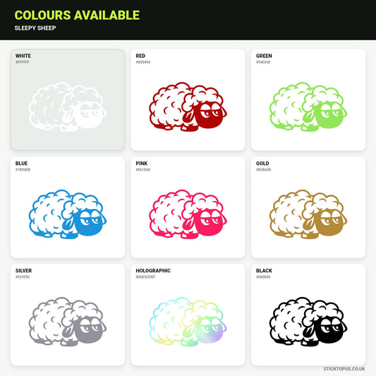 Vinyl colour options for sleepy sheep sticker