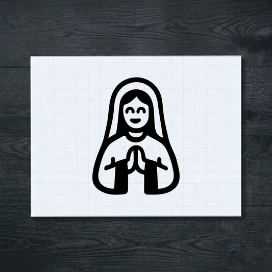 Black Smiling Nun vinyl sticker