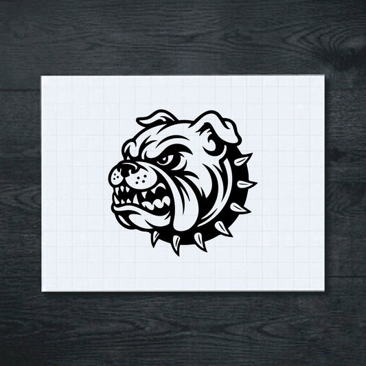 Black snarling bulldog head vinyl sticker
