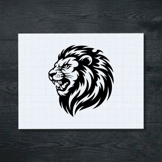 Black lion vinyl sticker