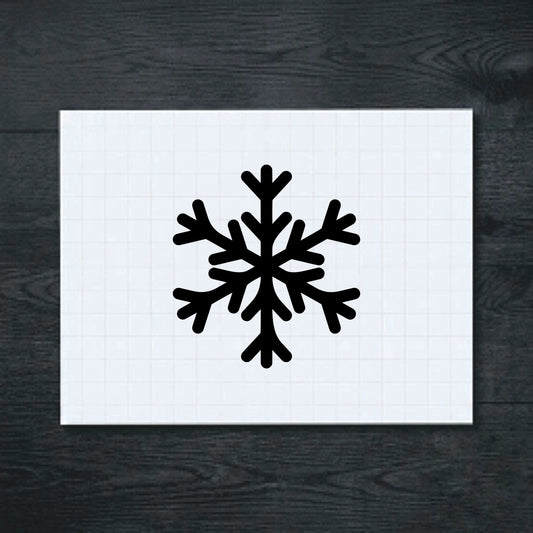 Black snowflake vinyl sticker with forked branches vinyl sticker