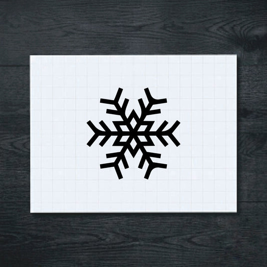 Black Snowflake with Hexagonal Centre vinyl sticker