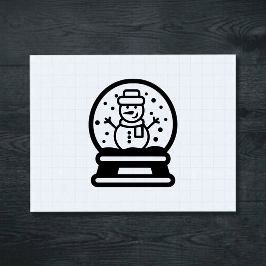 Black Snowman in a Snow Globe vinyl sticker