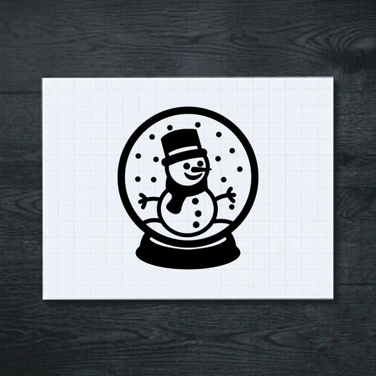 Black Snowman Vinyl Sticker