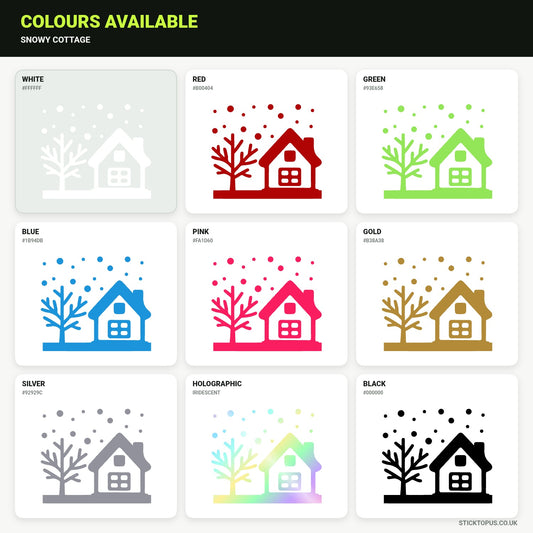 Vinyl colour options for Snowy Cottage vinyl sticker