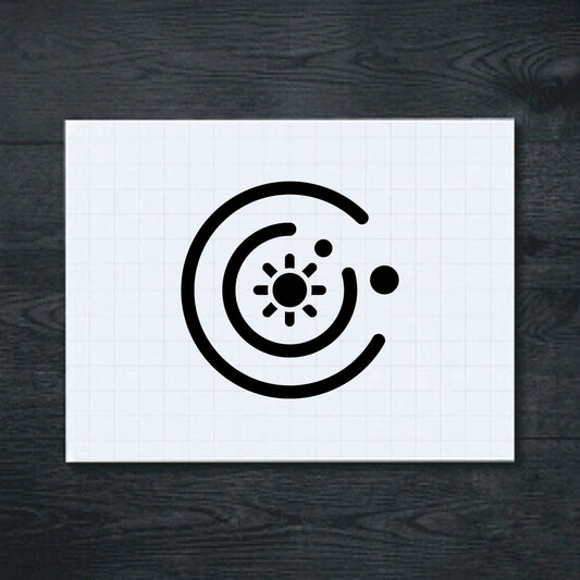 Black Solar System Symbol vinyl sticker