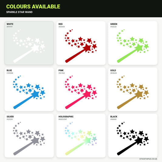 Vinyl colour options for star wand vinyl sticker