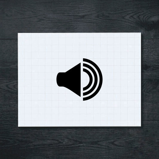 Black Speaker with Sound Waves vinyl sticker