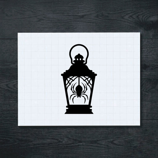 Black spider lantern vinyl sticker