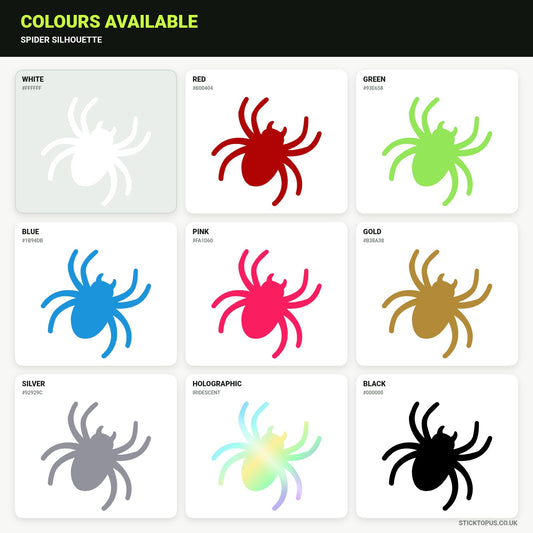 Vinyl colour options for Spider Silhouette vinyl sticker