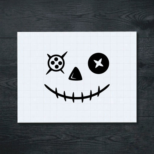 Black Spooky Face vinyl sticker
