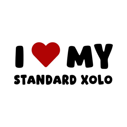 Standard Xolo – I LOVE MY DOG Sticker – Car Window Decal – black sticker design on white background