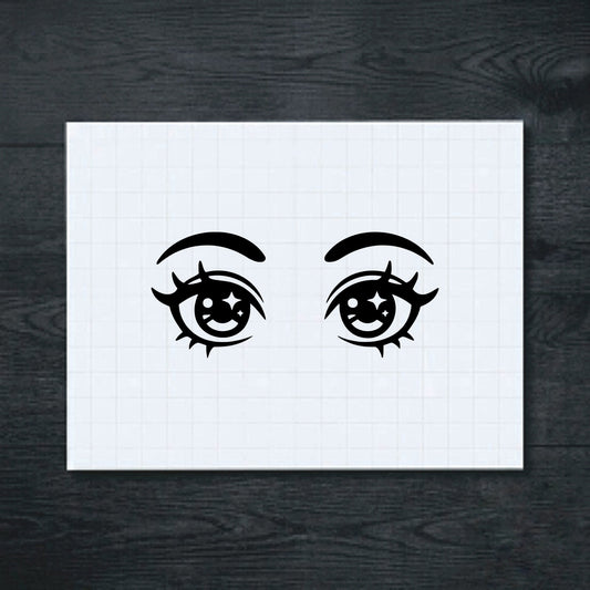 Black Starry Eyelash Eyes vinyl sticker