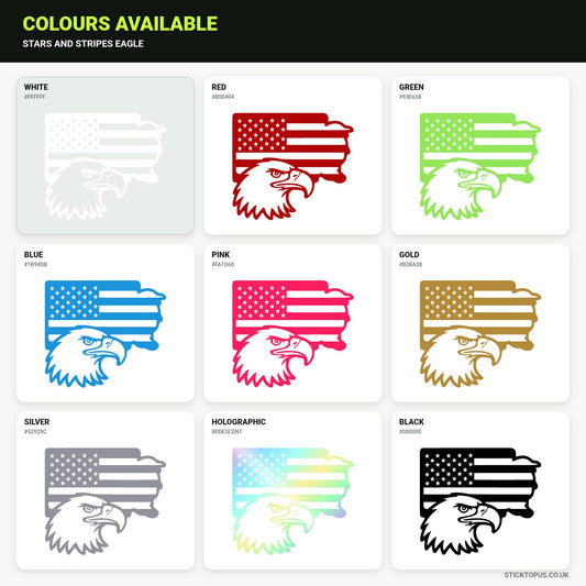 Vinyl colour options for Stars and Stripes Eagle vinyl sticker