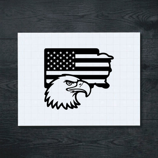 Black Stars and Stripes Eagle vinyl sticker