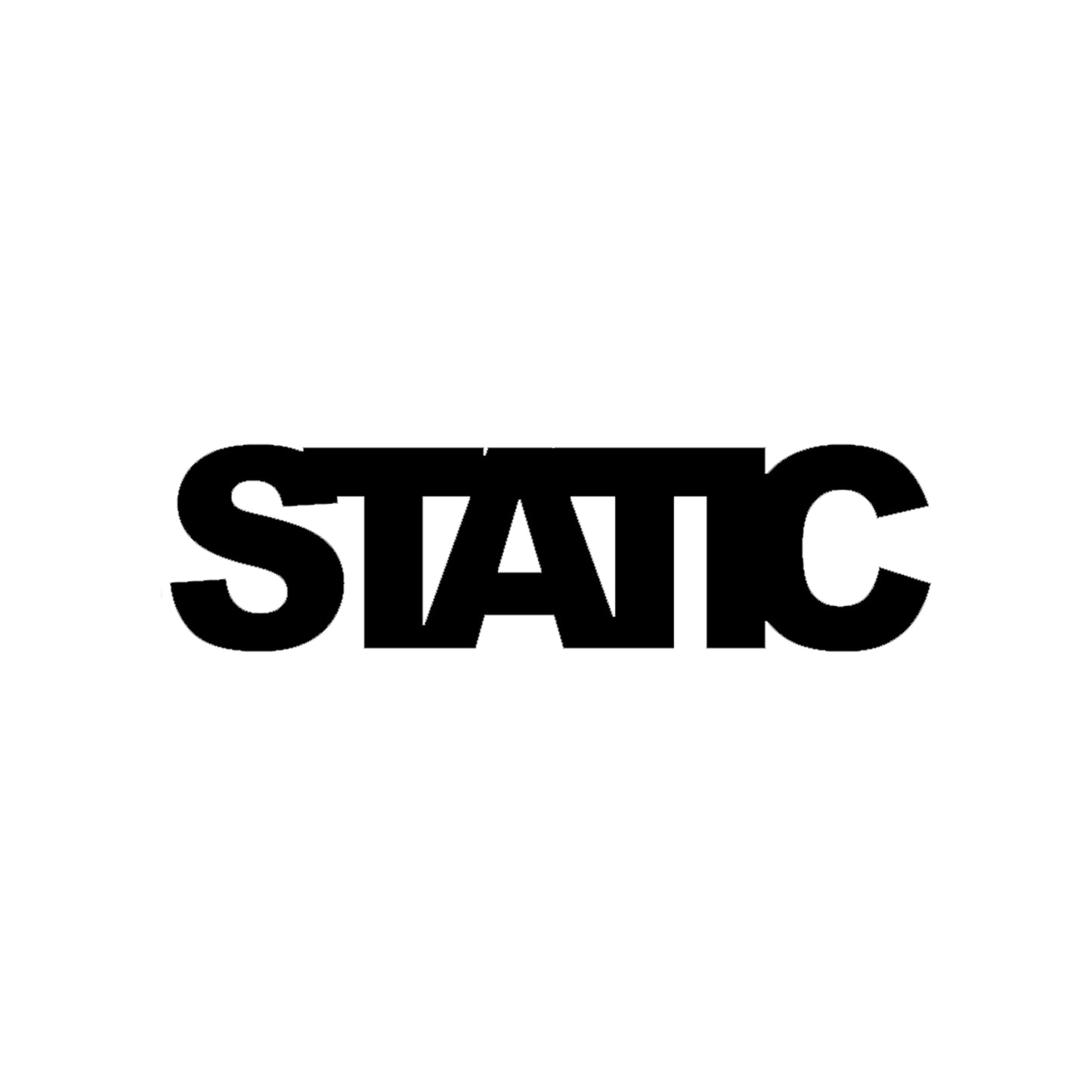 Black static vinyl sticker design on a white background.