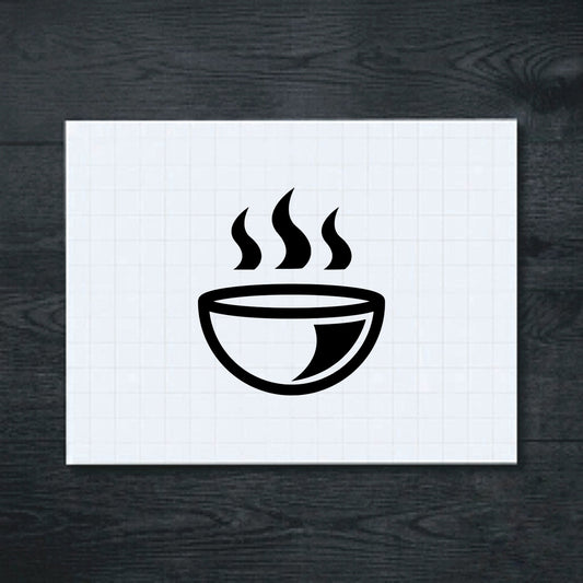 Black Steaming Bowl vinyl sticker