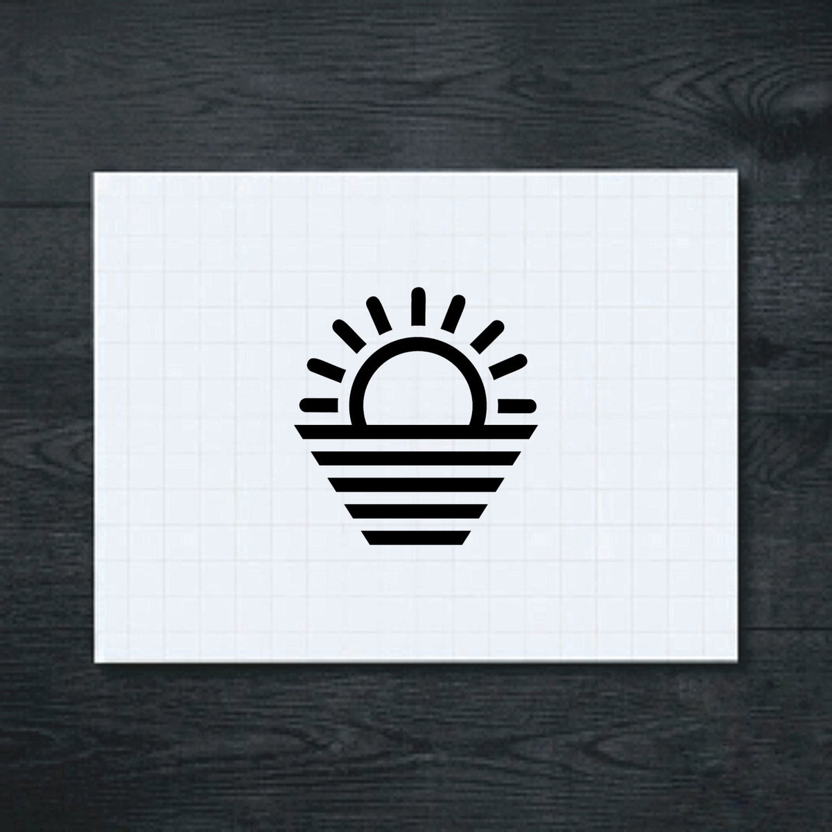 Black Sun Over Water vinyl sticker