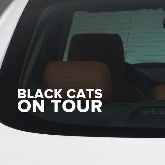 Sunderland – BLACK CATS ON TOUR Sticker – Car Window Decal – White vinyl car window sticker