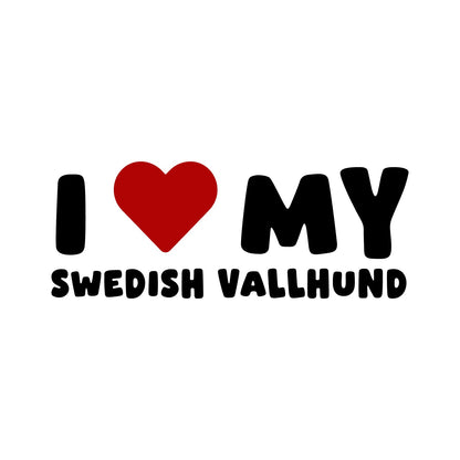 Swedish Vallhund – I LOVE MY DOG Sticker – Car Window Decal – black sticker design on white background
