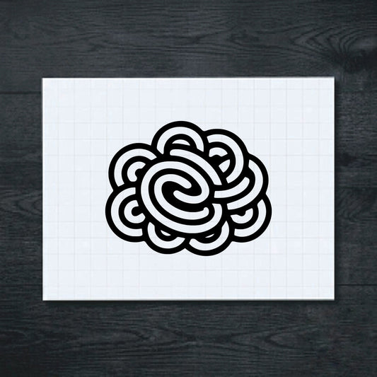 Black bold central spiral vinyl sticker