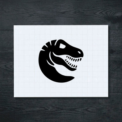 Black T-Rex dinosaur head vinyl sticker
