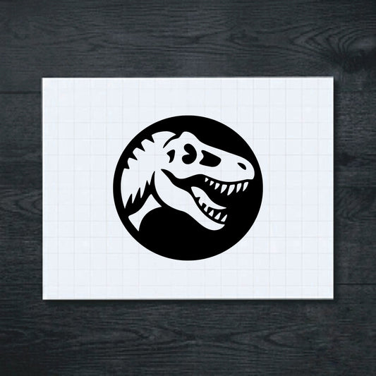 Black T-Rex dinosaur head sticker