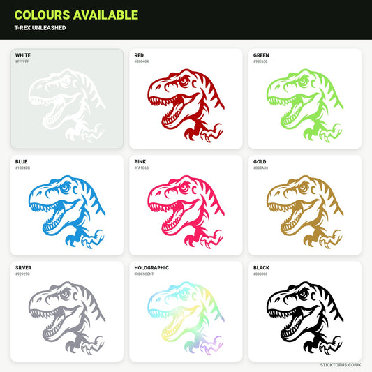 Vinyl colour options for T-Rex vinyl sticker