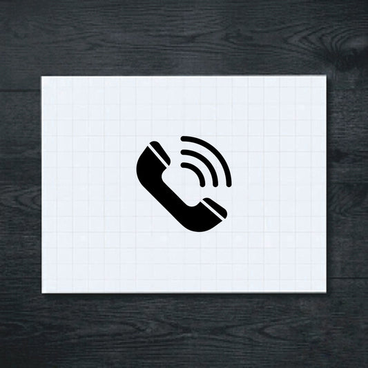 Black Telephone with Signal Waves vinyl sticker