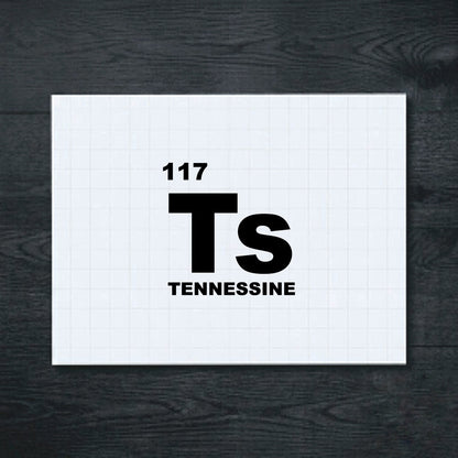 Black Tennessine Periodic Table vinyl sticker
