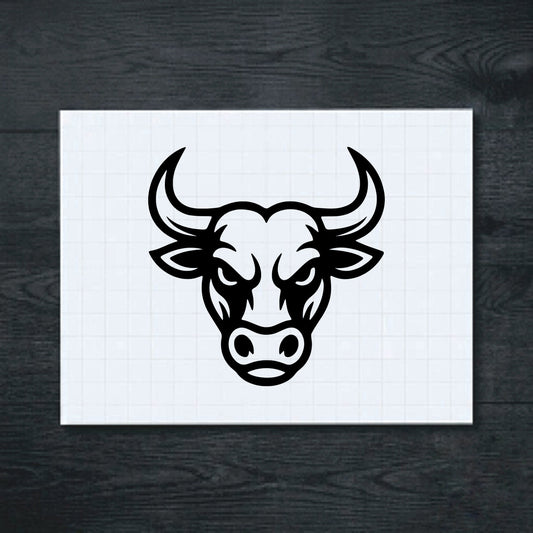 Black The Horned Bull vinyl sticker
