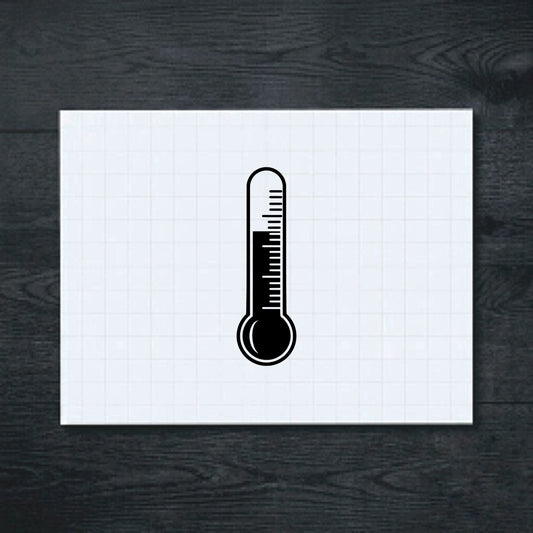 Black thermometer vinyl sticker