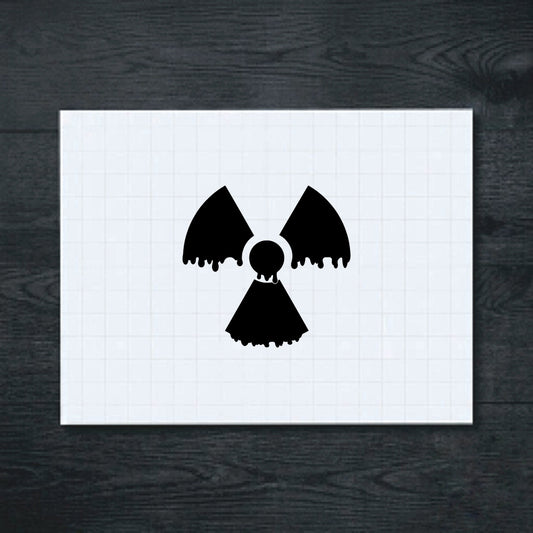Black three-blade radiation symbol vinyl sticker