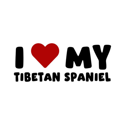 Tibetan Spaniel – I LOVE MY DOG Sticker – Car Window Decal – black sticker design on white background