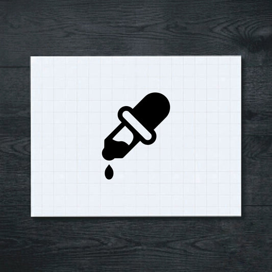 Black tilted eyedropper vinyl sticker