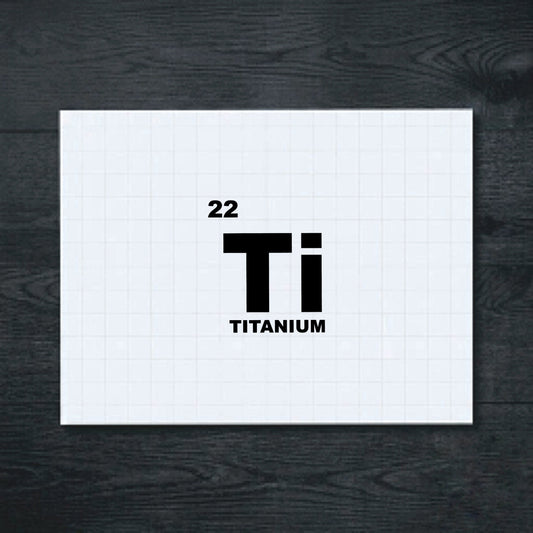 Black titanium periodic table sticker