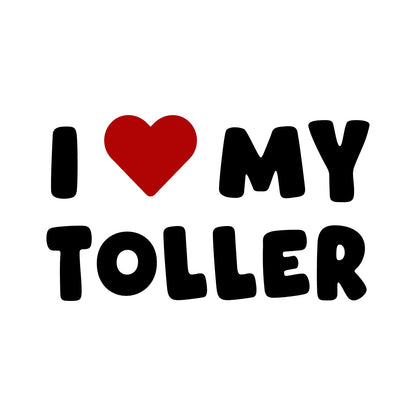 Toller – I LOVE MY DOG Sticker – Car Window Decal – black sticker design on white background