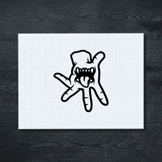 Black Toothy Hand vinyl sticker