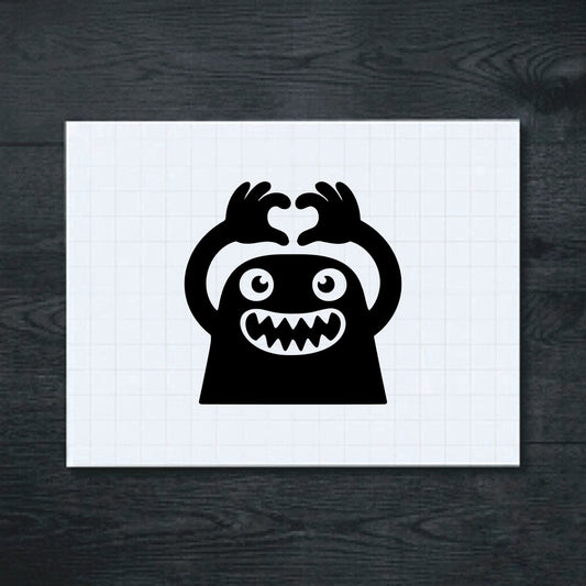 Black Toothy Monster Face vinyl sticker