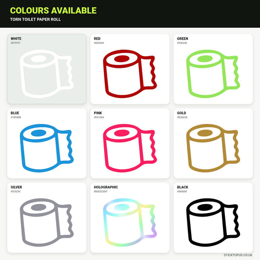 Vinyl colour options for funny toilet paper sticker
