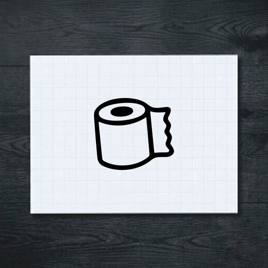 Black funny toilet paper sticker